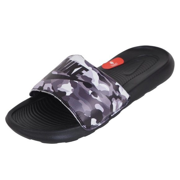 Nike Other - Nike Victori One Sports Slide Print Black Grey Beach Sandals